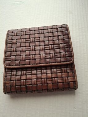 Talbots Brown Woven Leather Wallet
